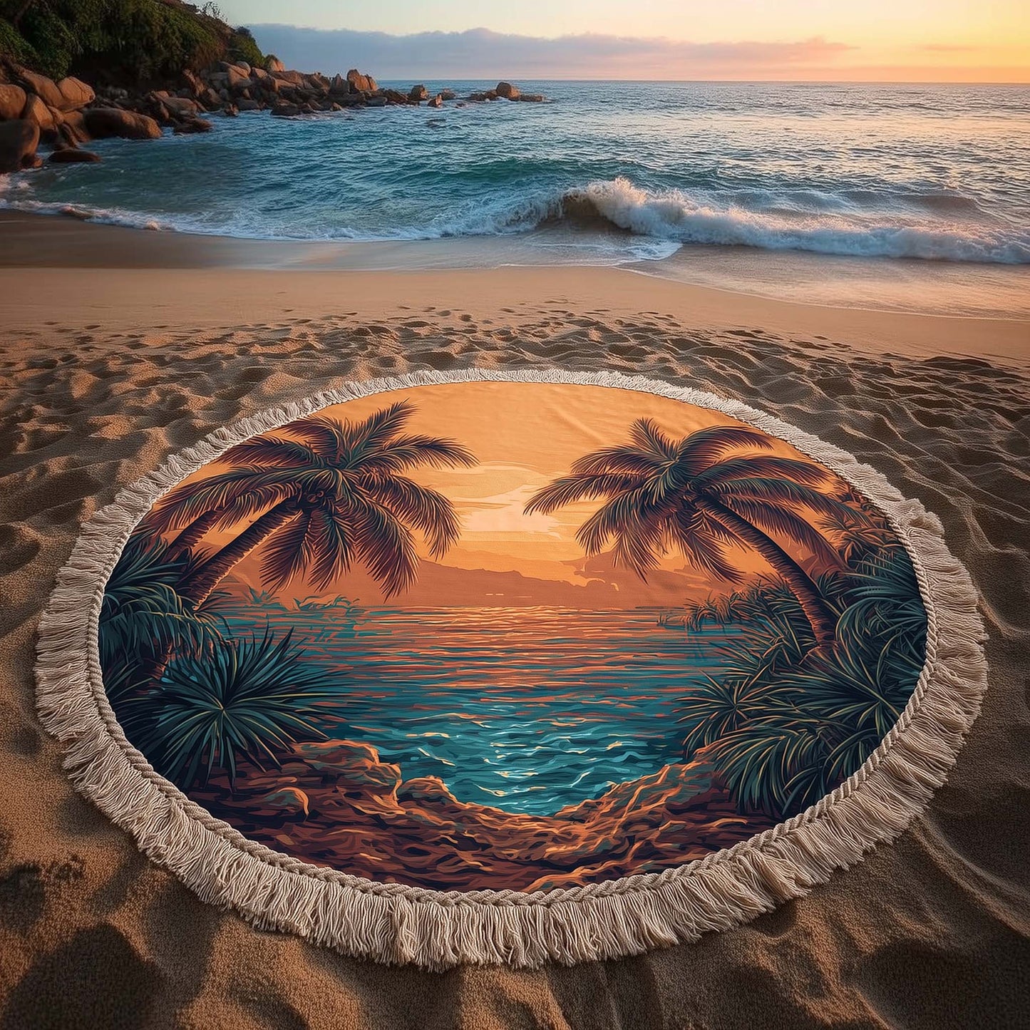 Tropical Vibes Round Beach Towel GFTOTG2895