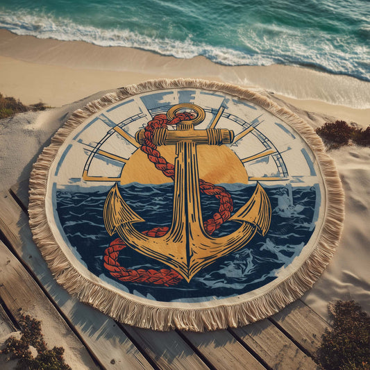 Ocean Guardian Anchor Round Beach Towel GFTOTG2898