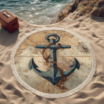 Ocean Guardian Anchor Round Beach Towel GFTOTG2899