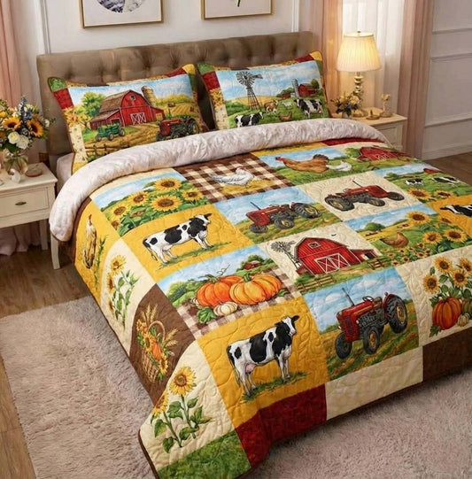 Farm Life 3-Piece Quilted Bedding Set GFTOTG2940
