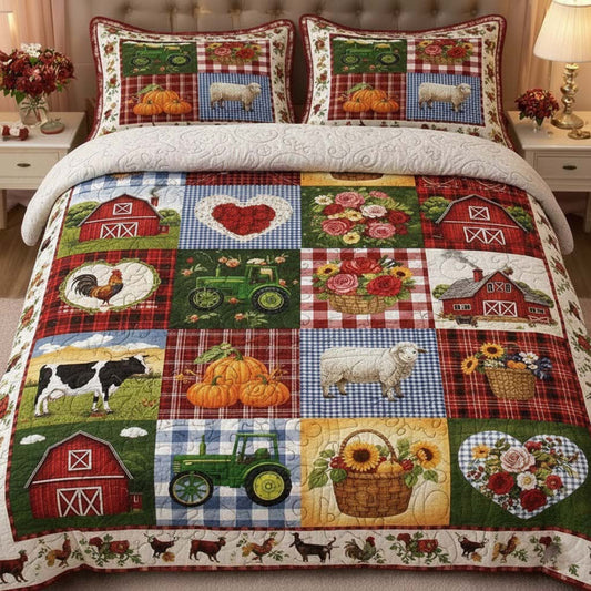 Farm Life 3-Piece Quilted Bedding Set GFTOTG2941