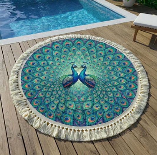 Peacock Round Beach Towel GFTOTG2943