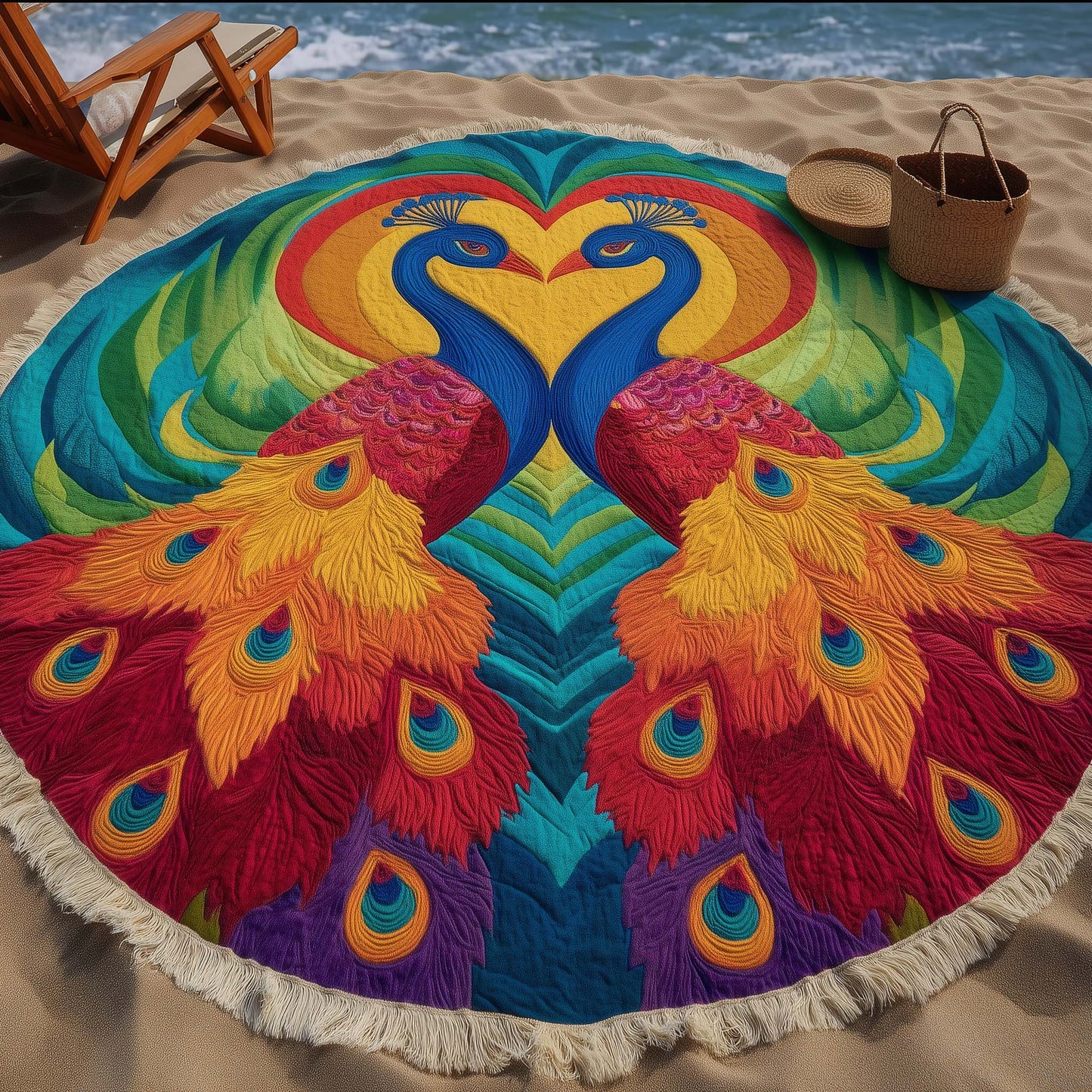 Peacock Round Beach Towel GFTOTG2946