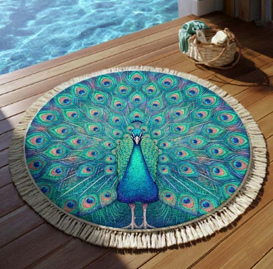 Peacock Round Beach Towel GFTOTG2947