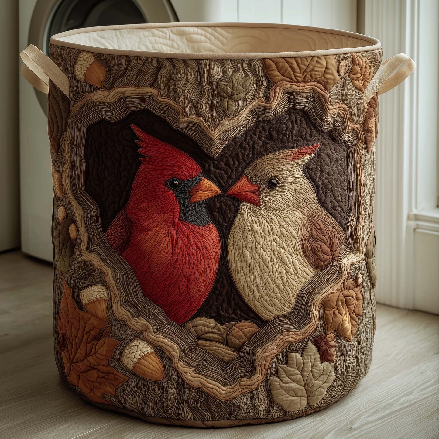 Cardinal Pair Quilted Laundry Basket GFTOTG2948