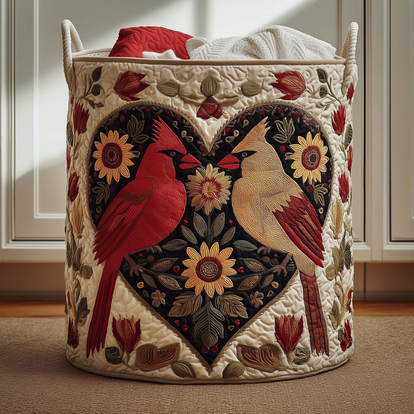 Cardinal Pair Quilted Laundry Basket GFTOTG2951