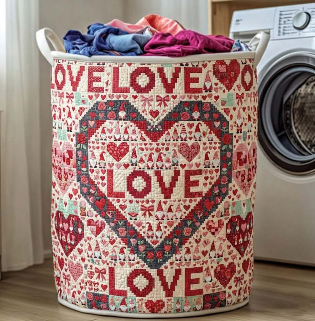Gnomes Love Quilted Laundry Basket GFTOTG2957