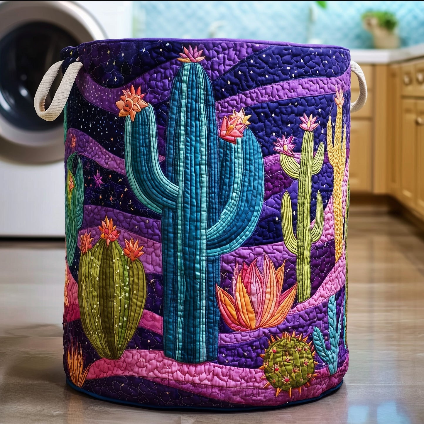 Dreamy Cactus Quilted Laundry Basket GFTOTG299