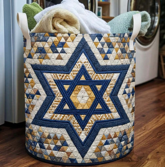 Star of David Quilted Laundry Basket GFTOTG3018