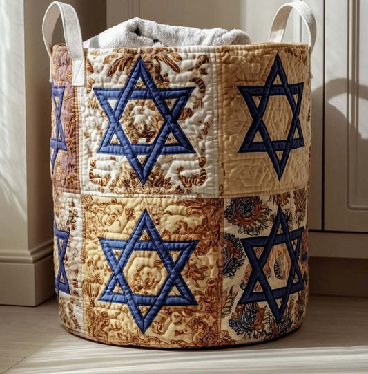 Star of David Quilted Laundry Basket GFTOTG3019