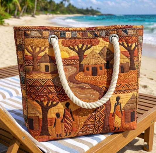 Tribal Village Quilted Beach Bag GFTOTG3057