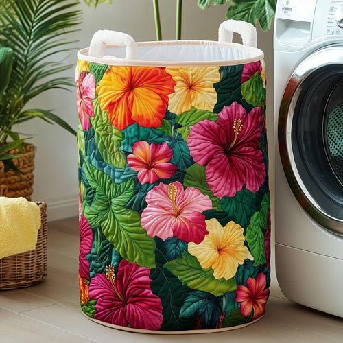 Hibiscus Glow Quilted Laundry Basket GFTOTG314