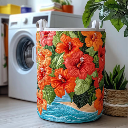 Hibiscus Glow Quilted Laundry Basket GFTOTG319