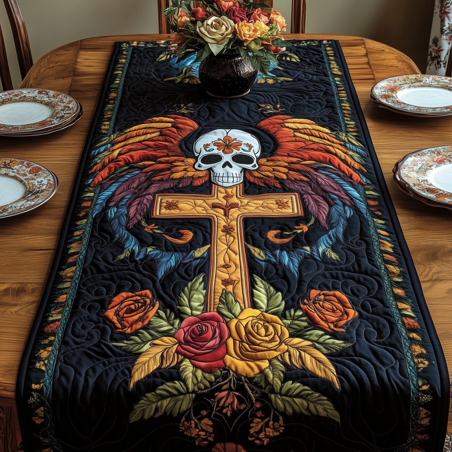Dia De Los Muertos Quilted Table Runner GFTOTG341