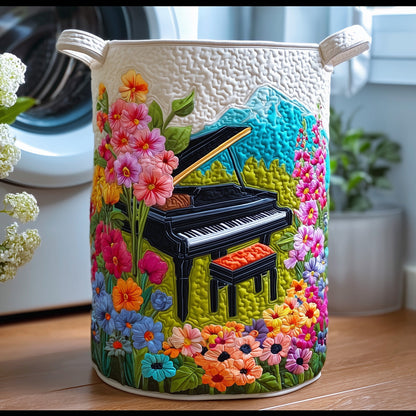 Whispering Piano Bloom Quilted Laundry Basket GFTOTG348