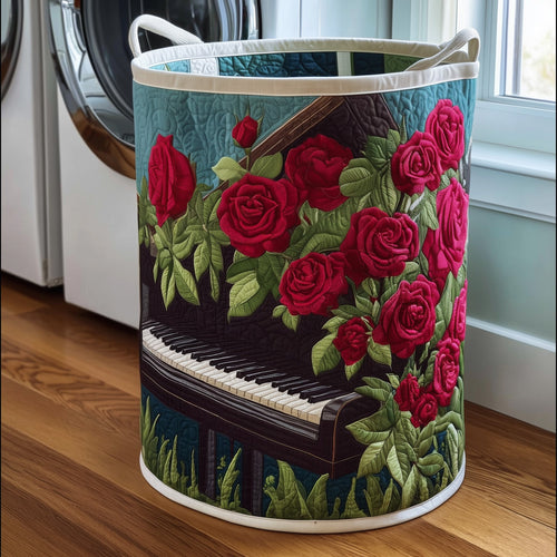 Whispering Piano Bloom Quilted Laundry Basket GFTOTG349