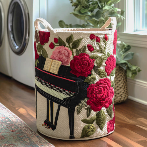 Whispering Piano Bloom Quilted Laundry Basket GFTOTG350