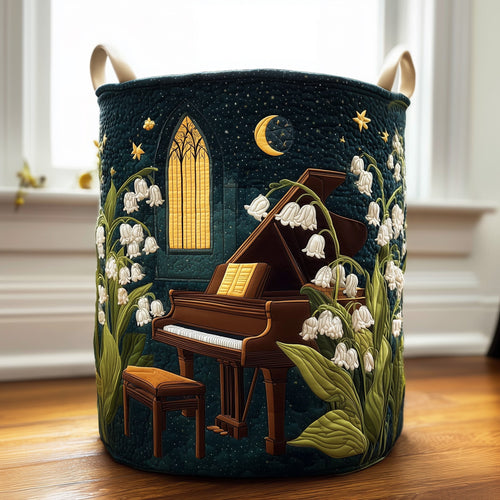Whispering Piano Bloom Quilted Laundry Basket GFTOTG354