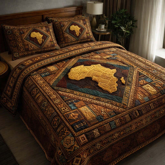 African Heritage Patchwork 3-Piece Quilted Bedding Set GFTOTG3587