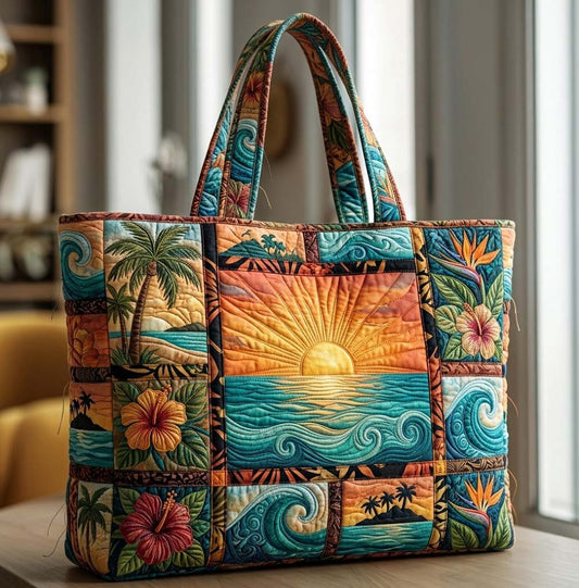 Seafoam Symphony Quilted Tote Bag GFTOTG3656