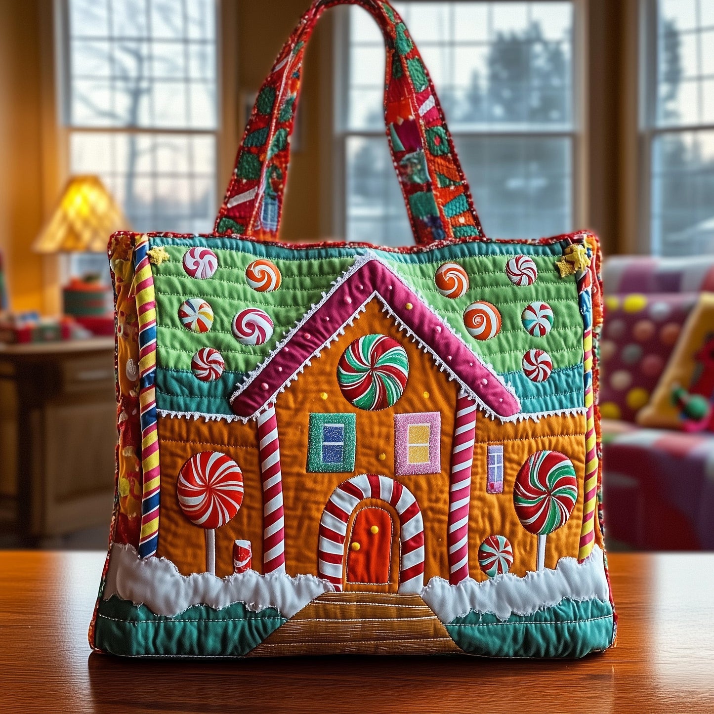 Sweet Gingerbread House Quilted Tote Bag GFTOTG408