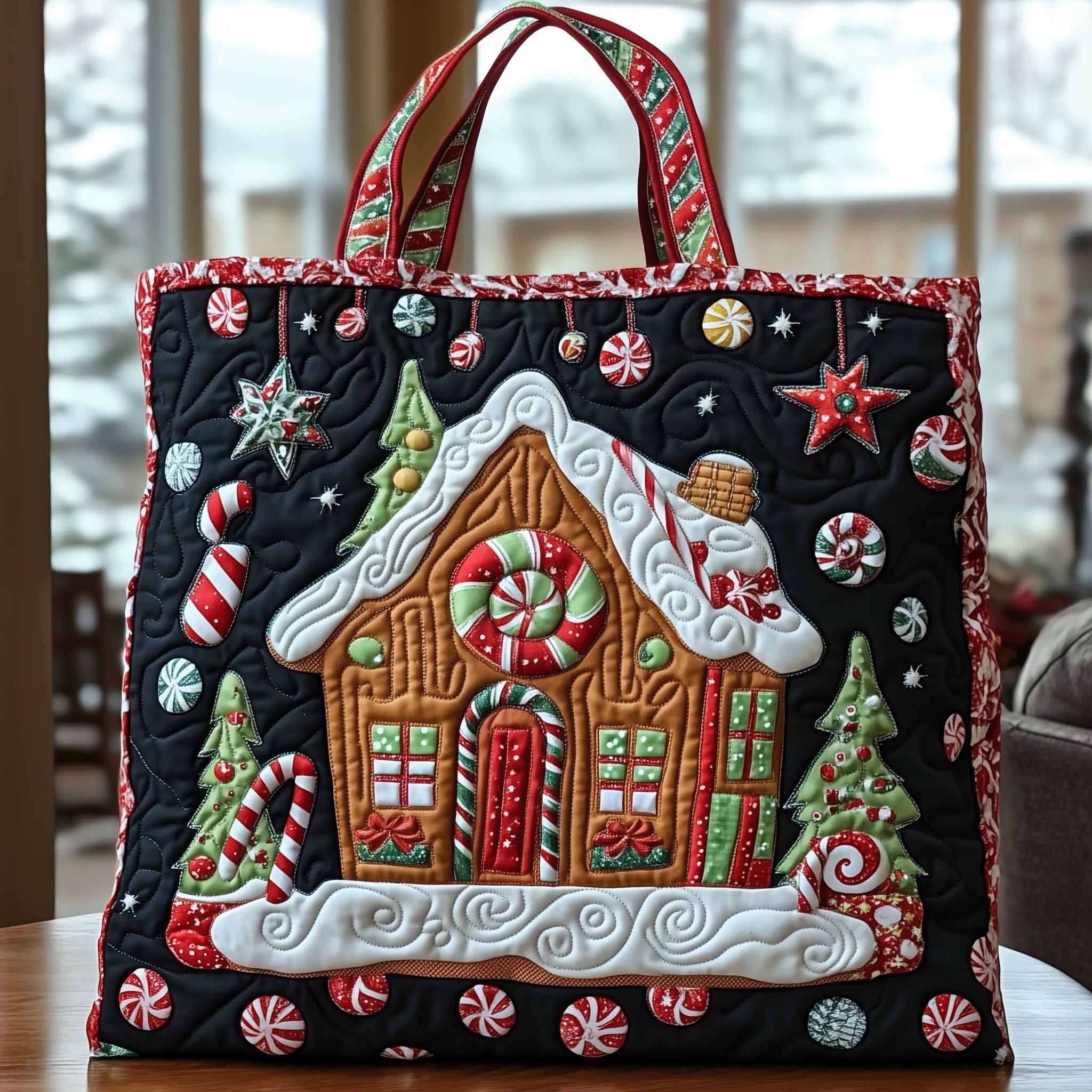 Sweet Gingerbread House Quilted Tote Bag GFTOTG412 – Patchique Store
