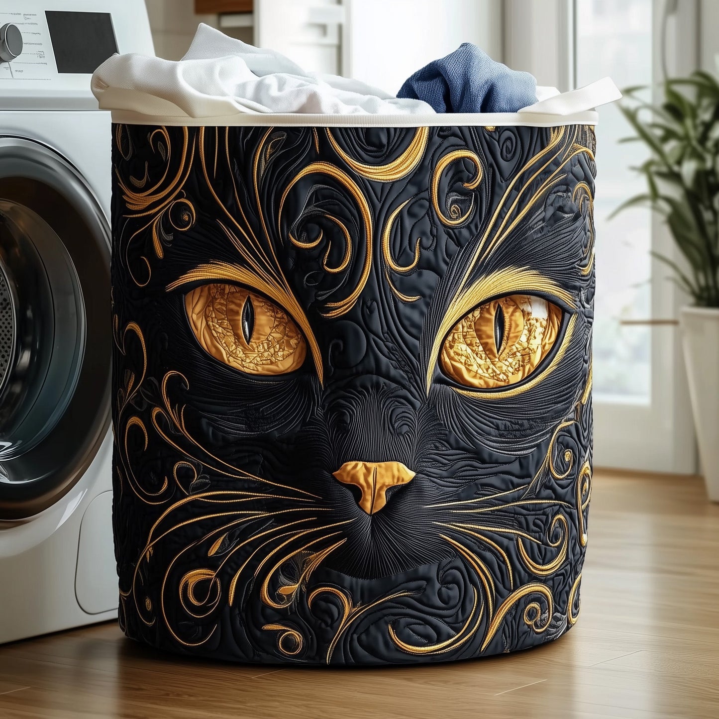 Dreamy Cat Quilted Laundry Basket GFTOTG416