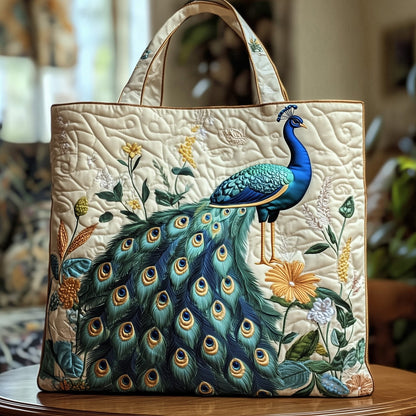 Majesty Peacock Quilted Tote Bag GFTOTG421