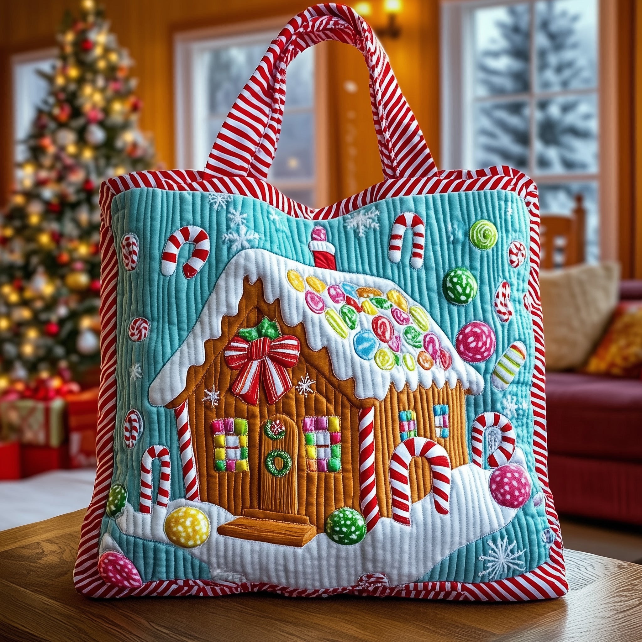 Sweet Gingerbread House Quilted Tote Bag GFTOTG432 – Patchique Store