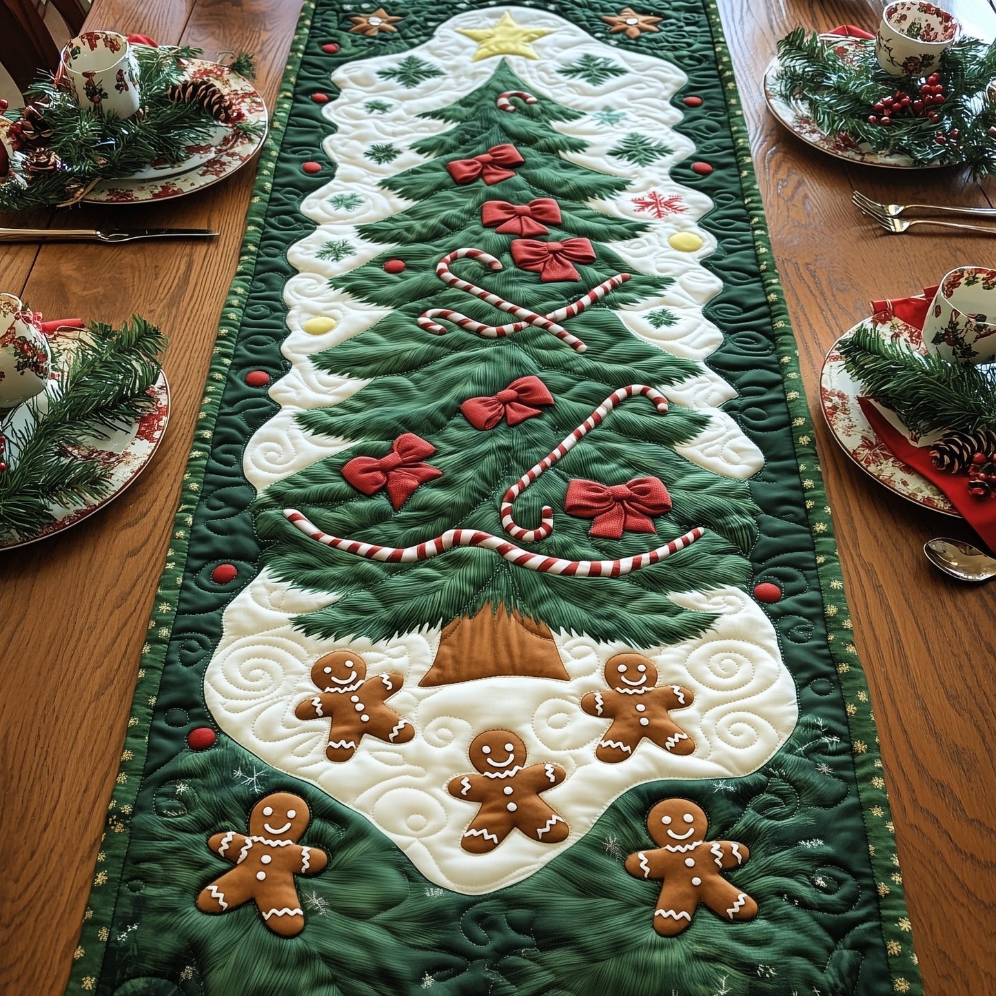 Gingerbread Cookies Quilted Table Runner GFTOTG444