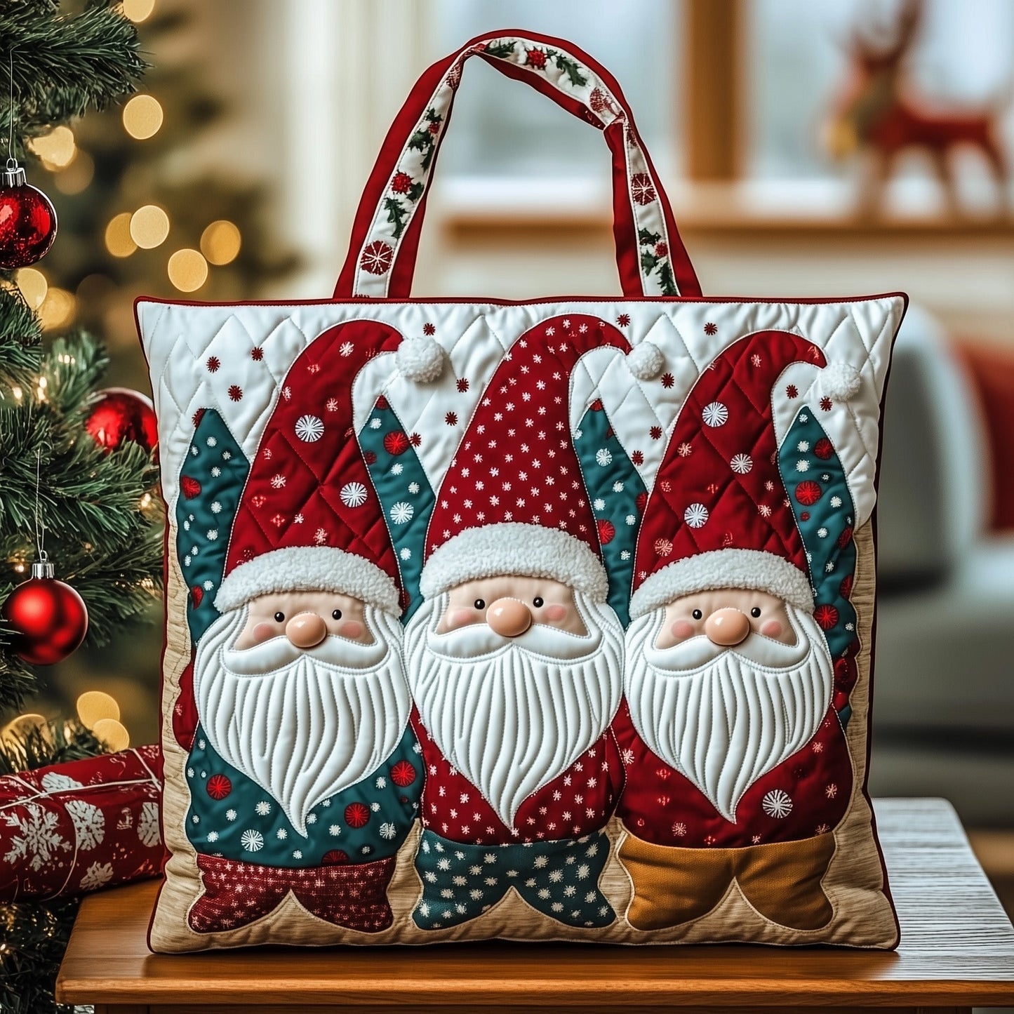 Christmas Gnomes Quilted Tote Bag GFTOTG452
