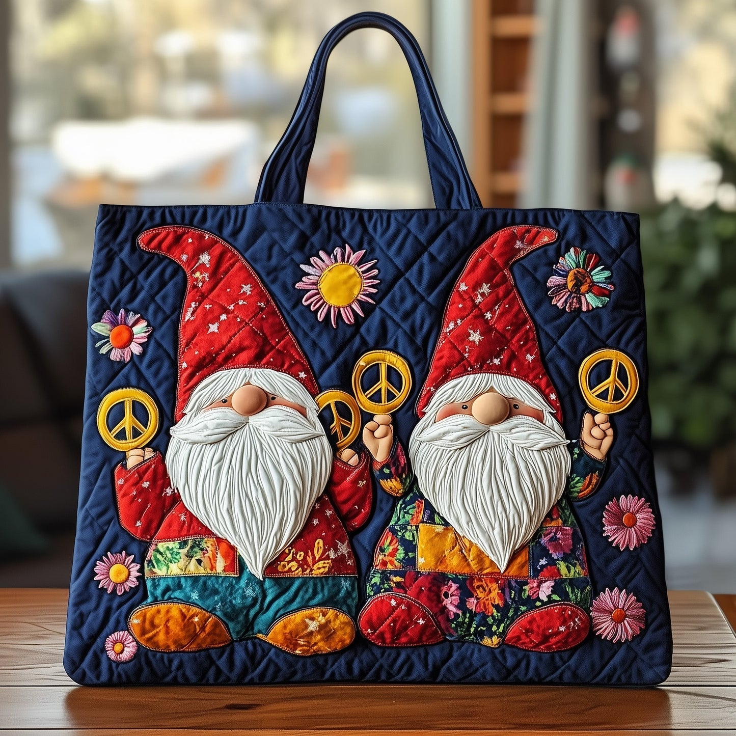 Hippie Gnomes Quilted Tote Bag GFTOTG460