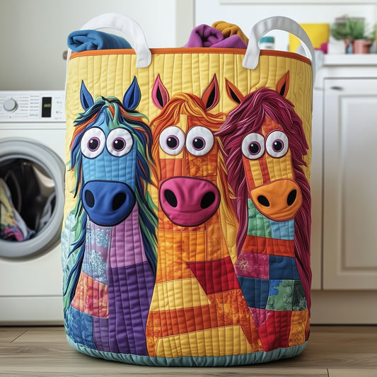 Whimsical Horse Quilted Laundry Basket GFTOTG507