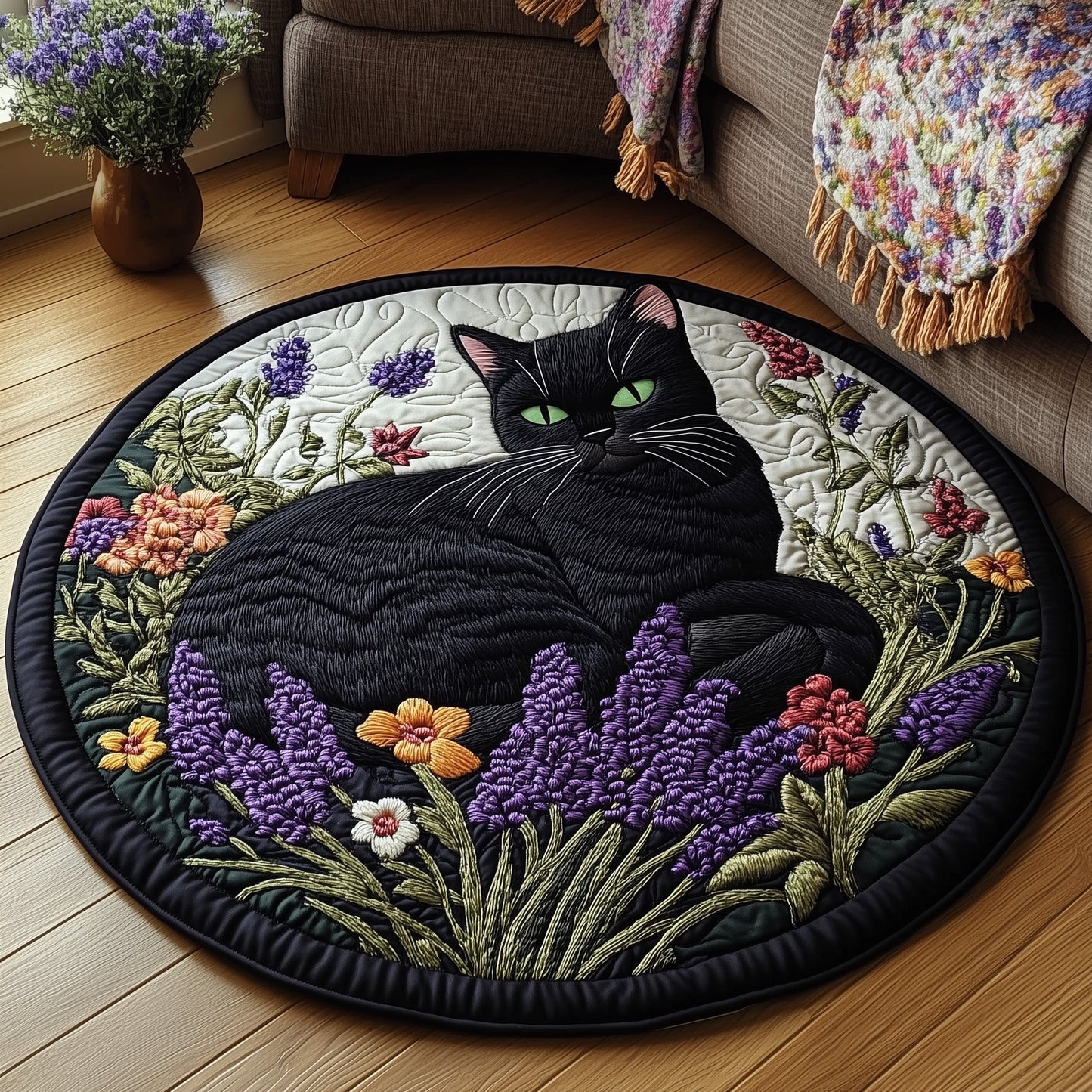Moonlit Whisker Quilted Round Mat GFTOTG547