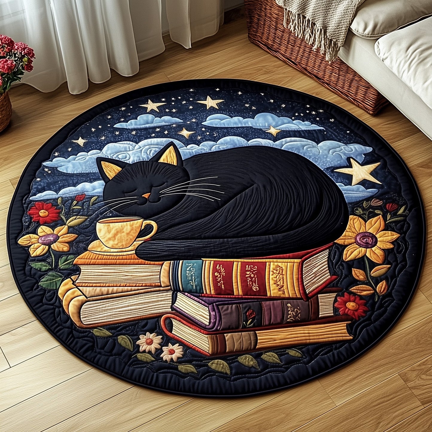 Moonlit Whisker Quilted Round Mat GFTOTG548