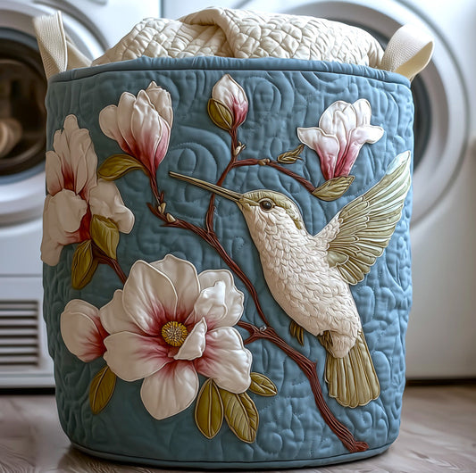 Elegant Hummingbird Quilted Laundry Basket GFTOTG552