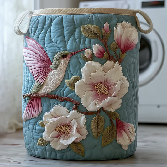 Elegant Hummingbird Quilted Laundry Basket GFTOTG553