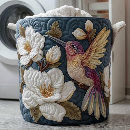 Elegant Hummingbird Quilted Laundry Basket GFTOTG554