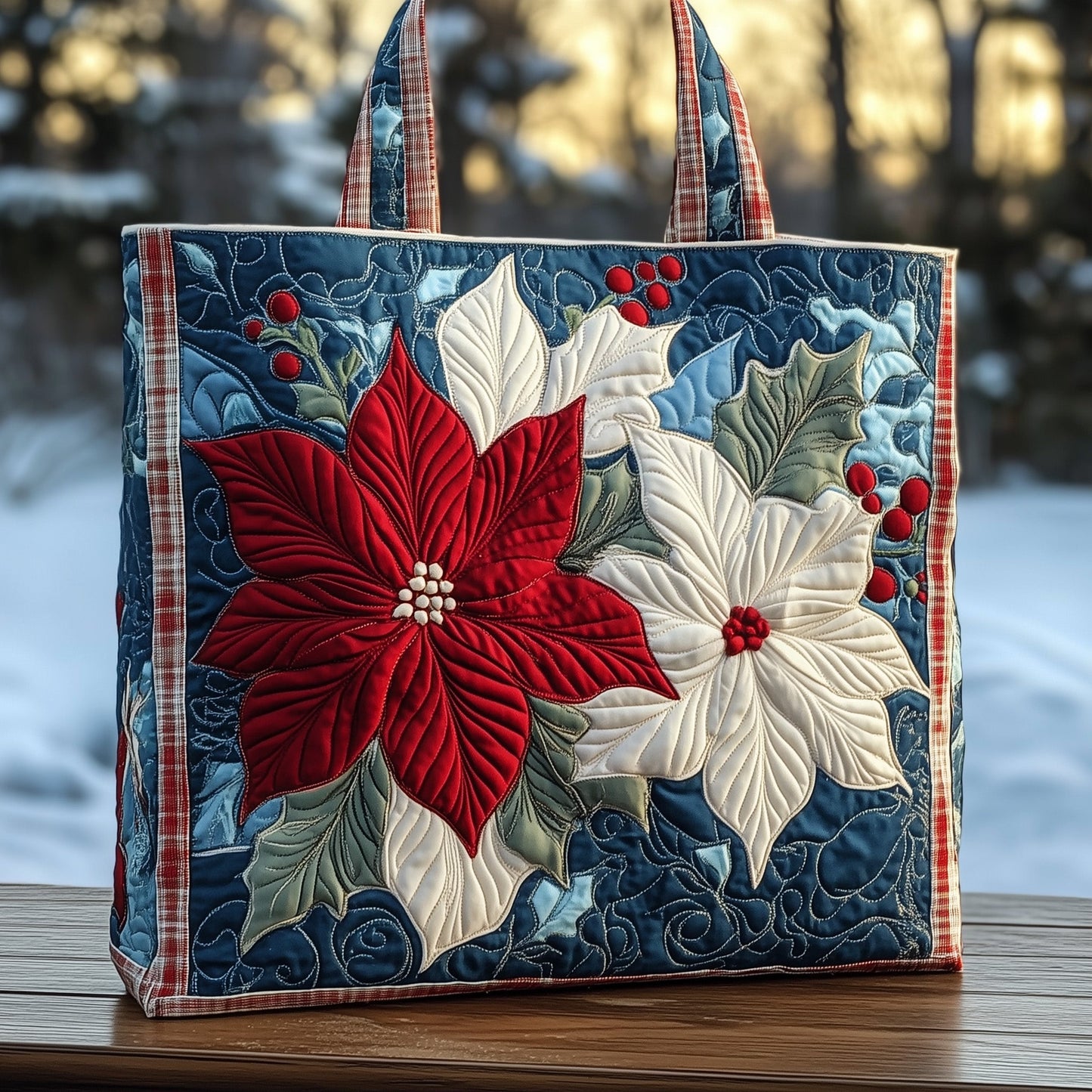 Poinsettia Quilted Tote Bag GFTOTG567