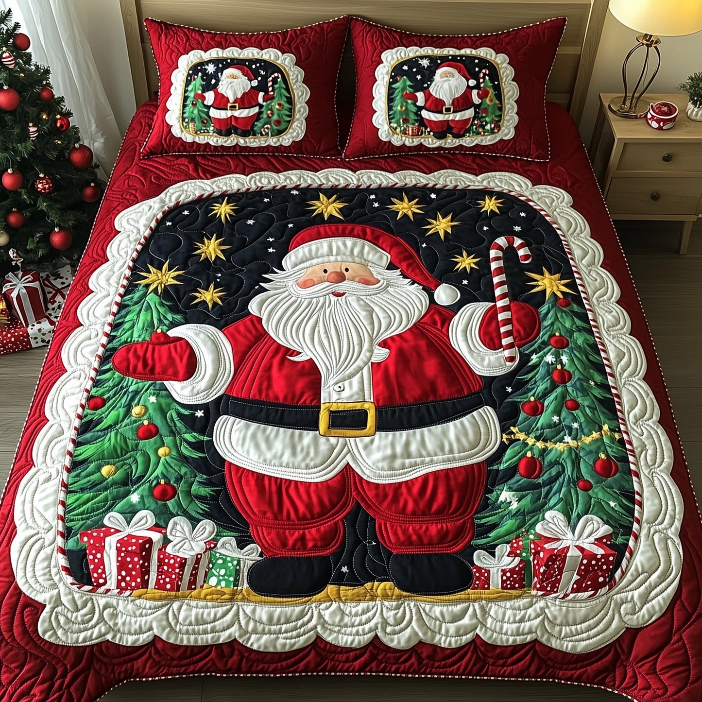 Jolly Santa Quilted Bedding Set GFTOTG629