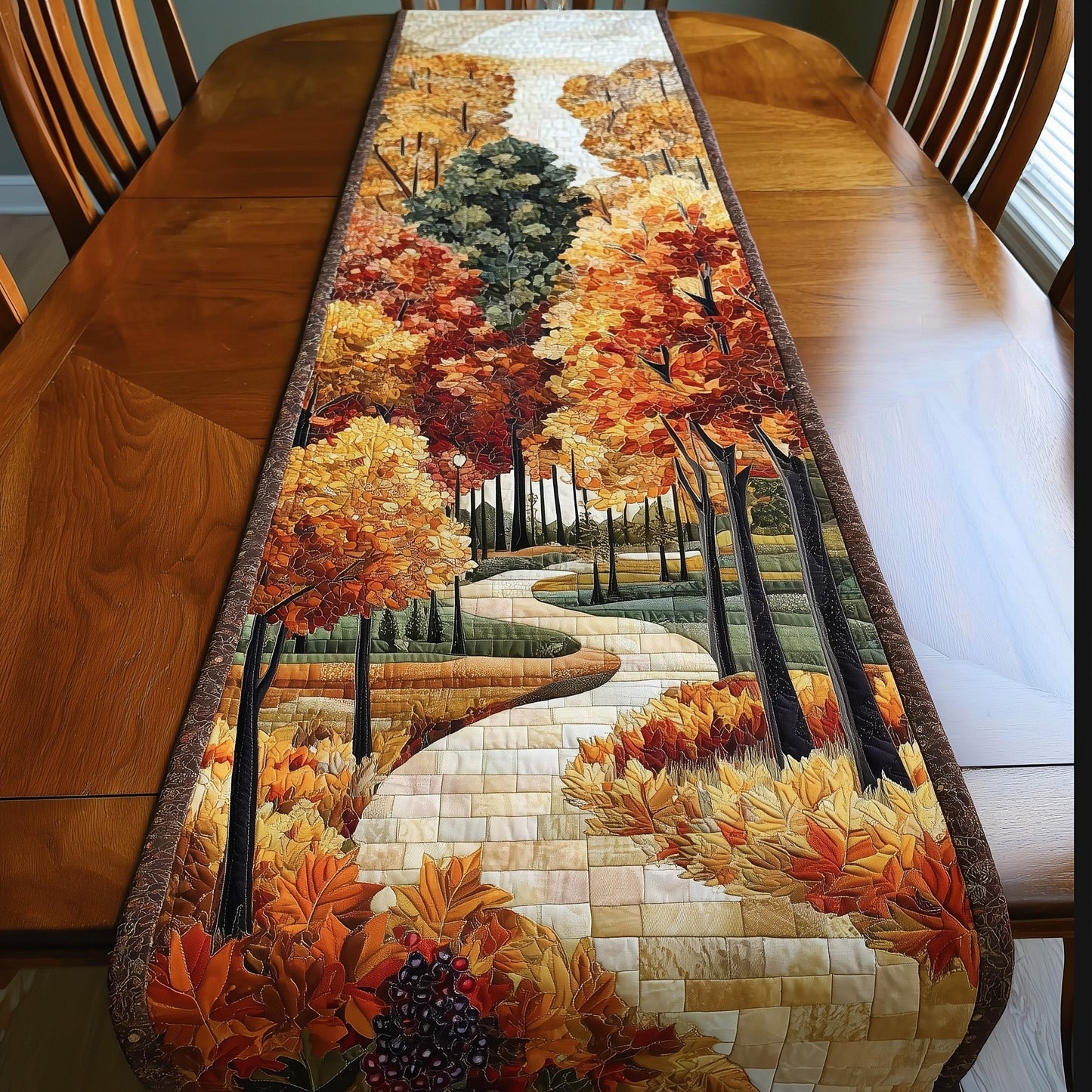 Serene Autumn Quilted Table Runner GFTOTG62