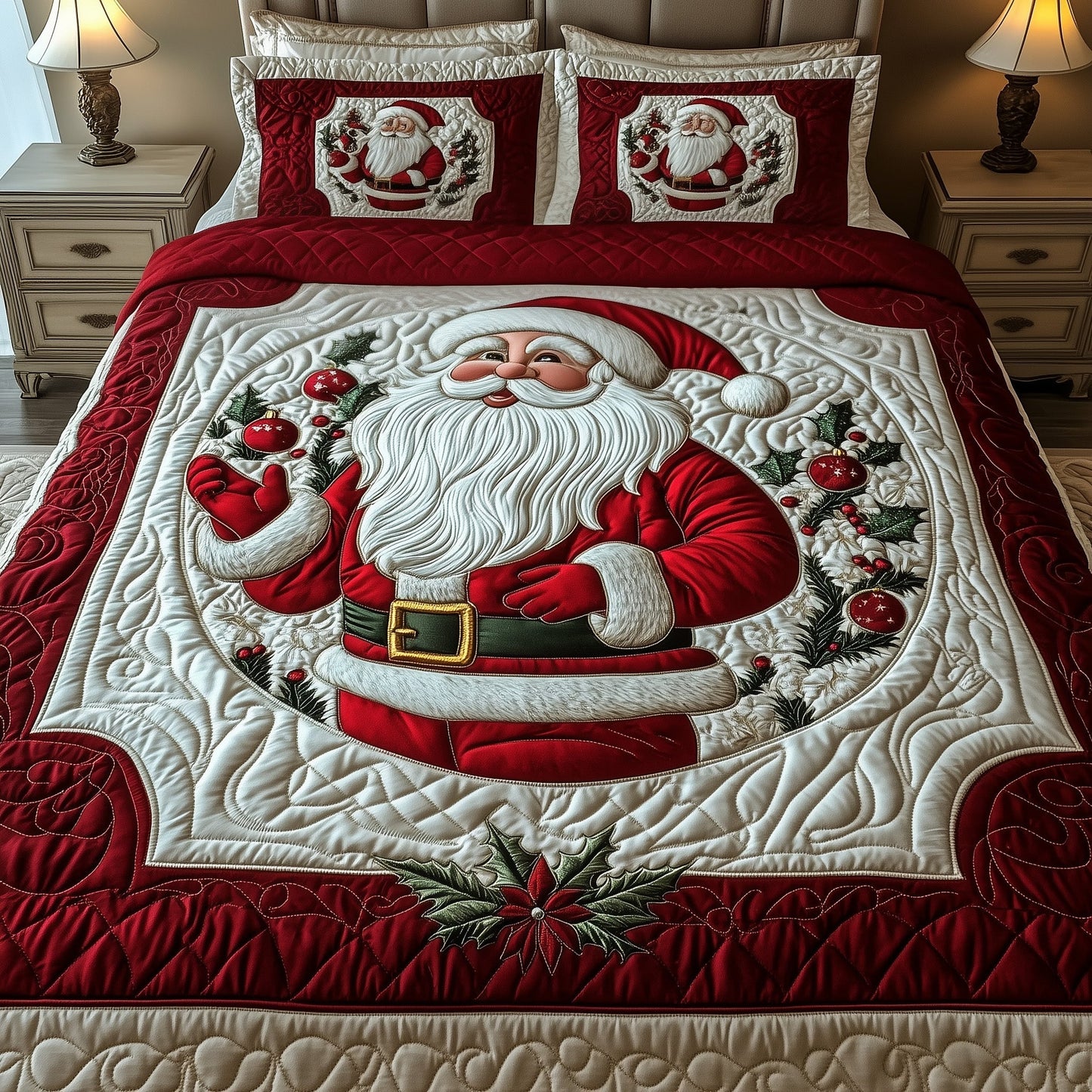 Jolly Santa Quilted Bedding Set GFTOTG630