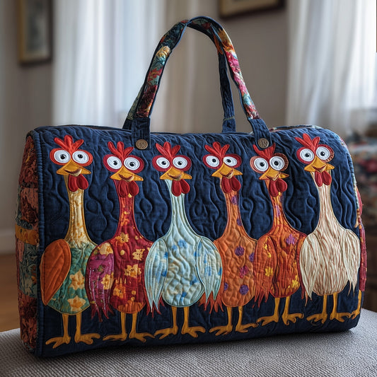 Whimsical Chicken Quilted Duffle Bag GFTOTG642