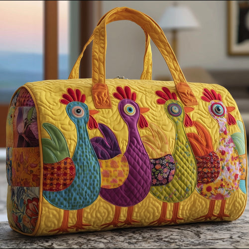 Whimsical Chicken Quilted Duffle Bag GFTOTG643