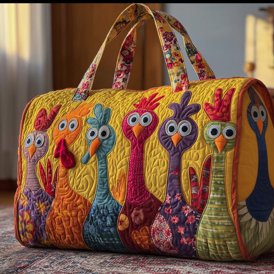 Whimsical Chicken Quilted Duffle Bag GFTOTG644