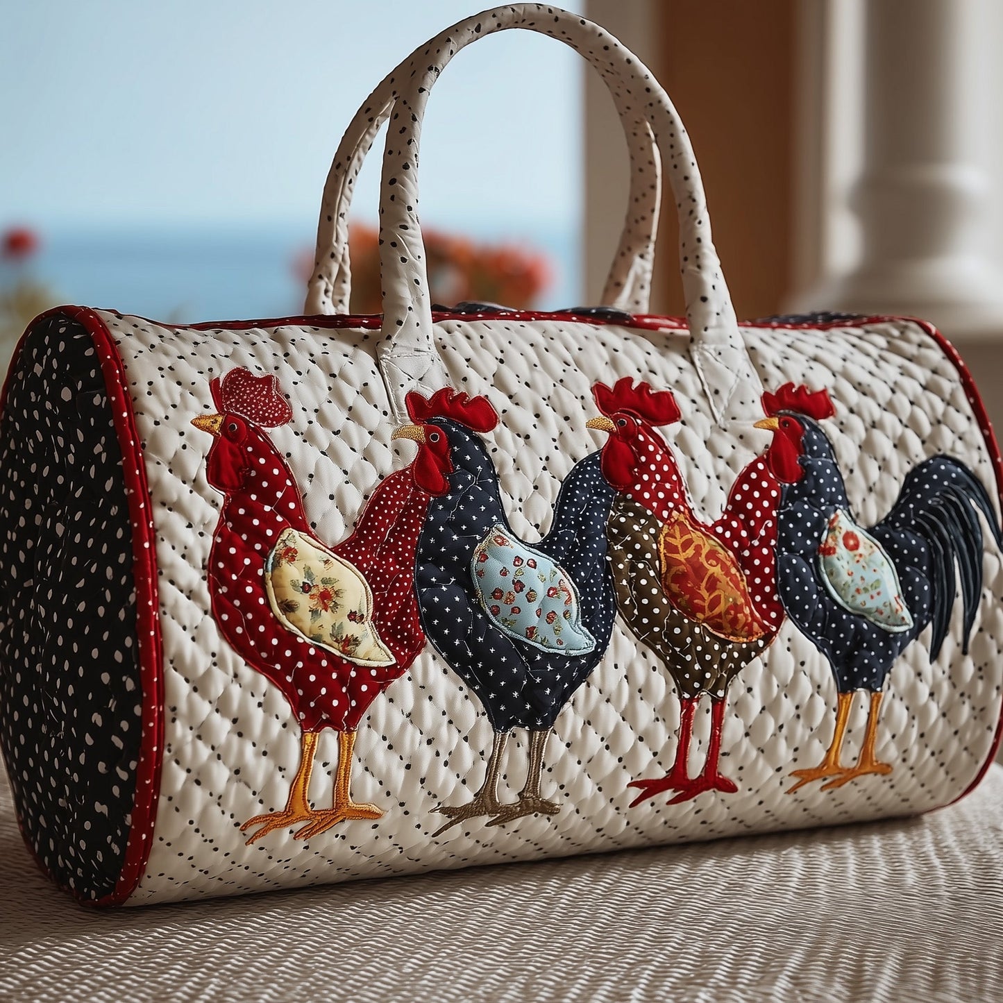 Whimsical Chicken Quilted Duffle Bag GFTOTG645