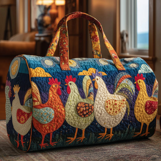 Whimsical Chicken Quilted Duffle Bag GFTOTG647
