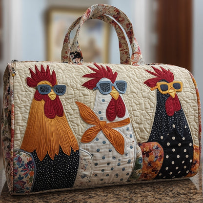 Whimsical Chicken Quilted Duffle Bag GFTOTG648