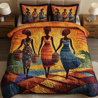 Golden Queens Quilted Duvet Cover Set GFTOTG658