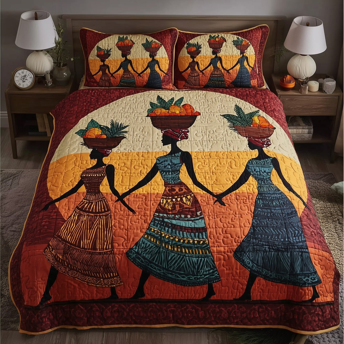 Golden Queens Quilted Duvet Cover Set GFTOTG659